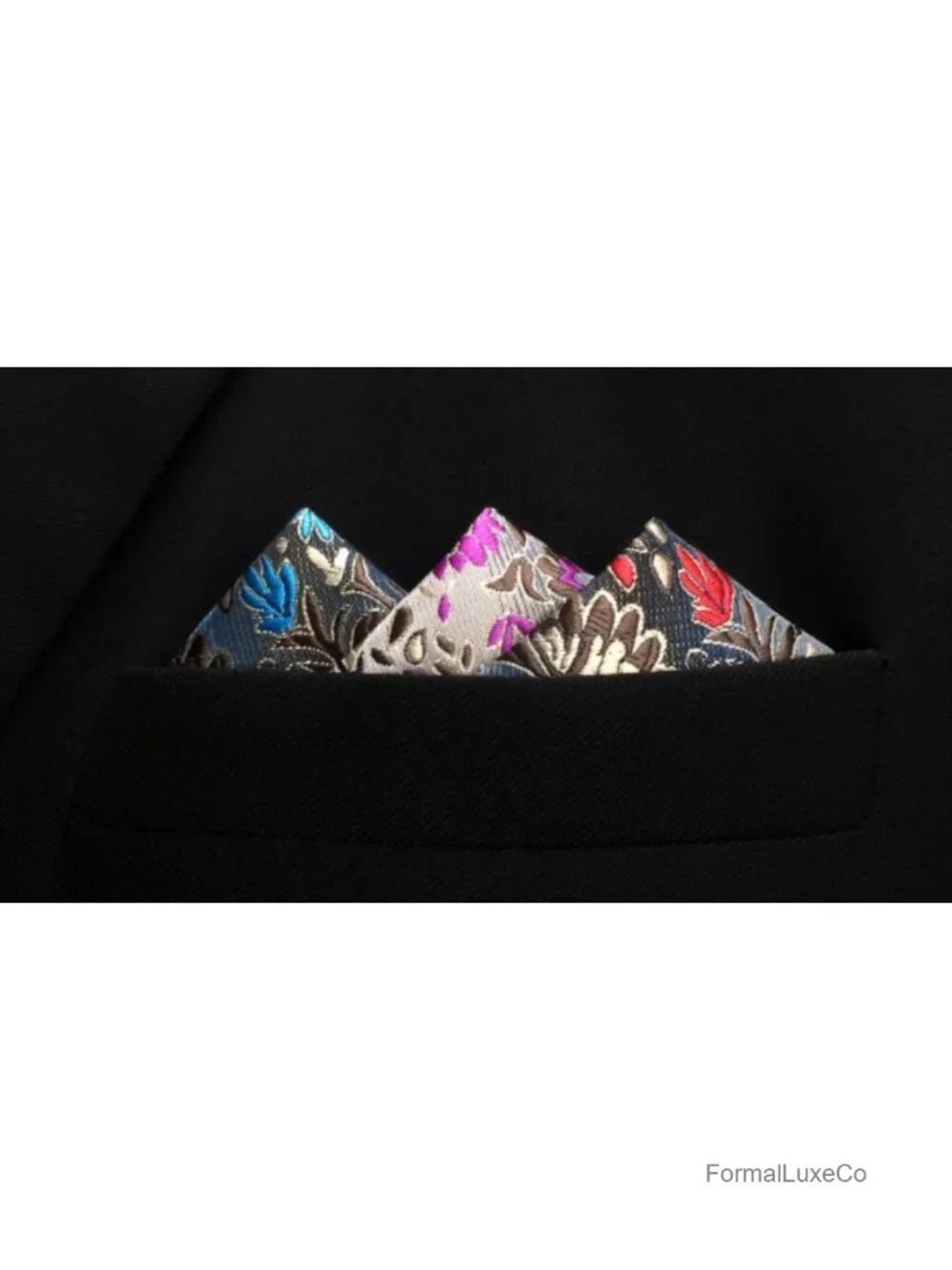 Silk Blend Paisley Pocket Square for Men - Jacquard Woven Hanky Large